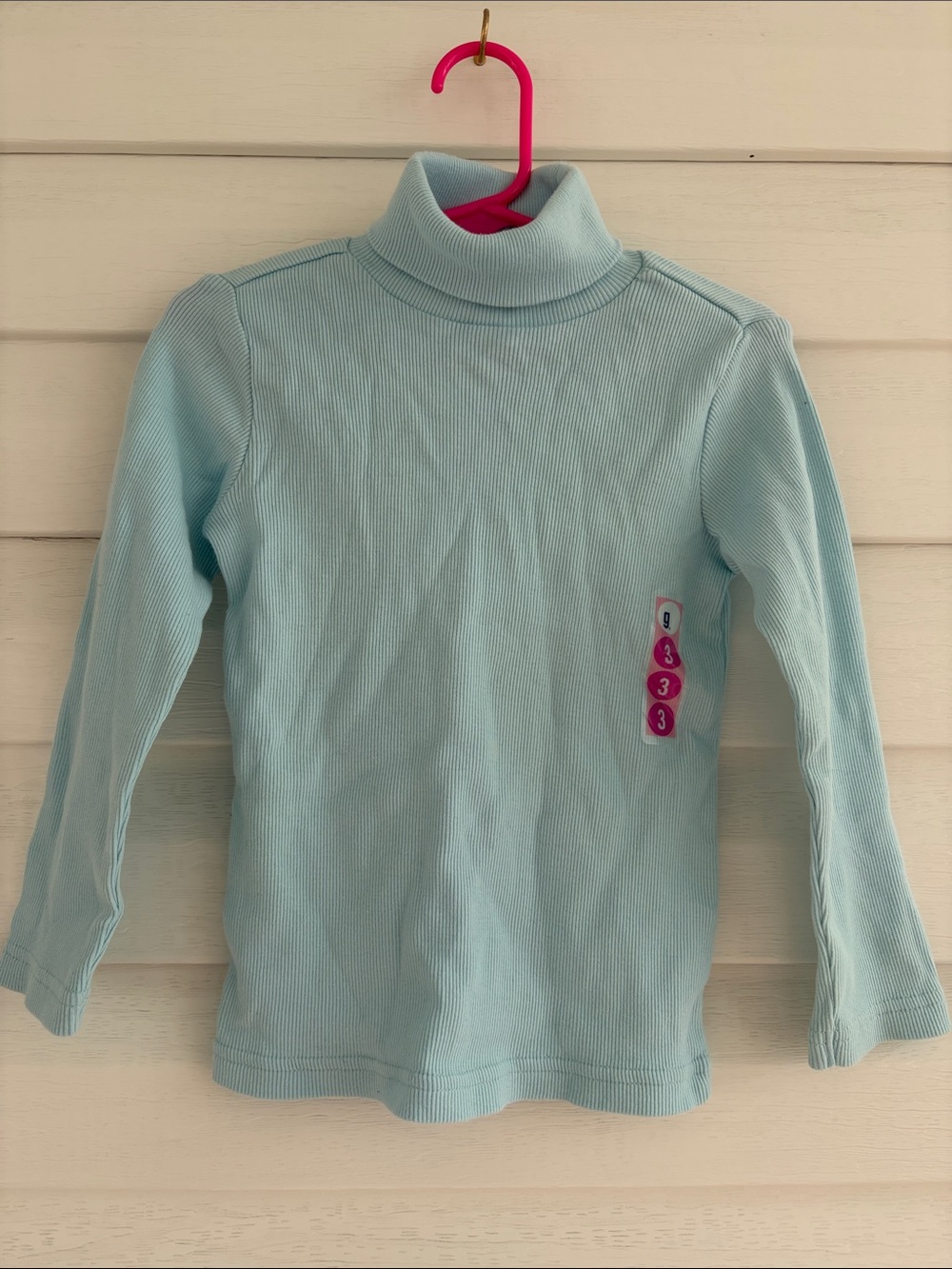 NWT Vintage 2004 Gymboree Aqua Ribbed Turtleneck Top 3T Basic Layering Tee